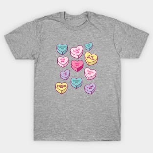 Love Me, Kiss Me, Pleasure Me, Candy Hearts T-Shirt